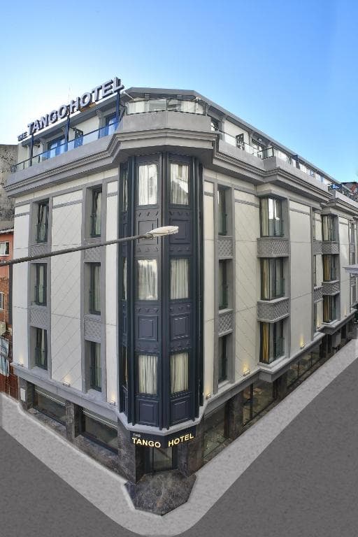 Corner facade of The Tango Hotel Taksim on Mahyaci Sokak in Beyoglu